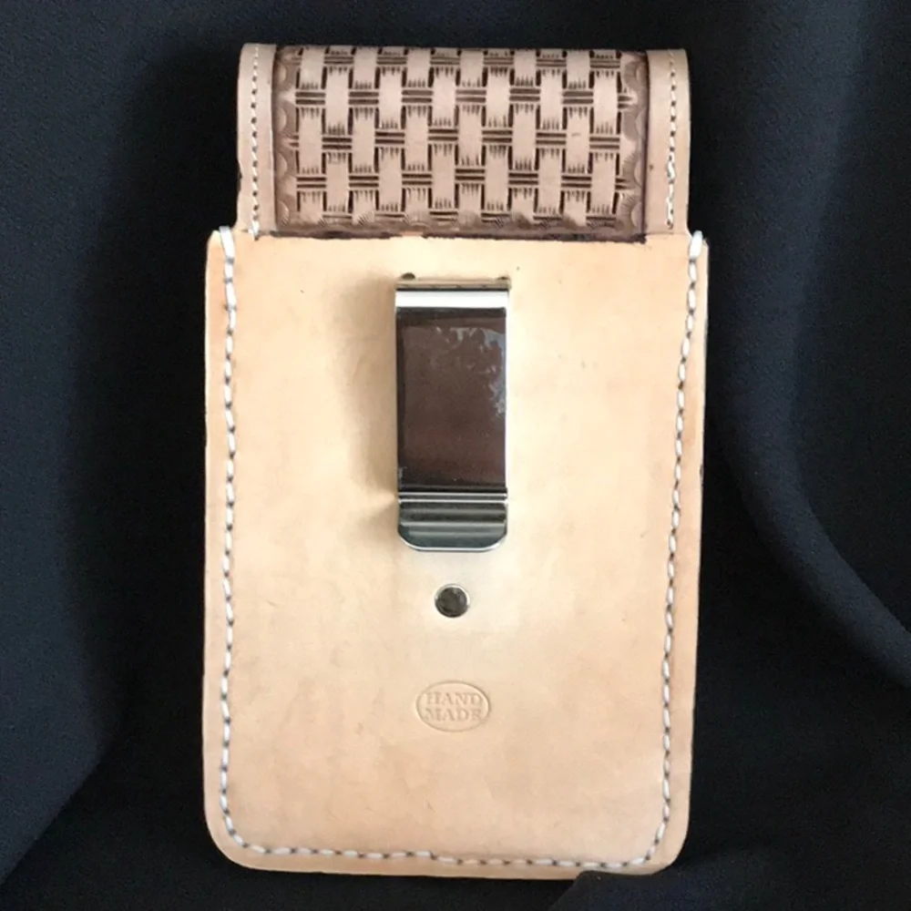 Handmade all leather cell phone carrier!